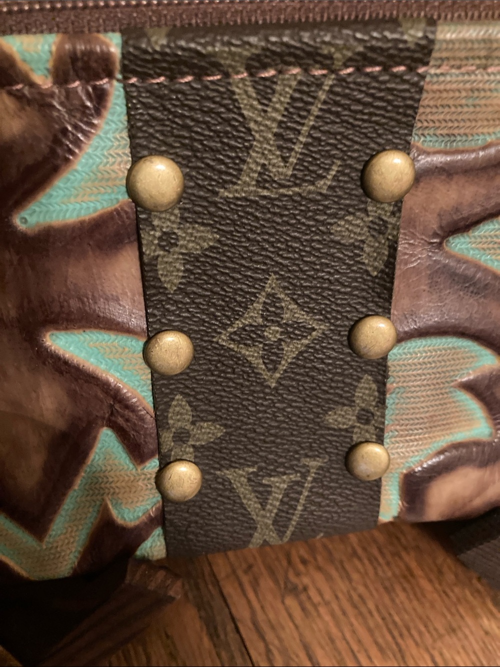 keep it gypsy Upcycled Louis Vuitton Wristlet with Fringe Like New! - Picture 4 of 8